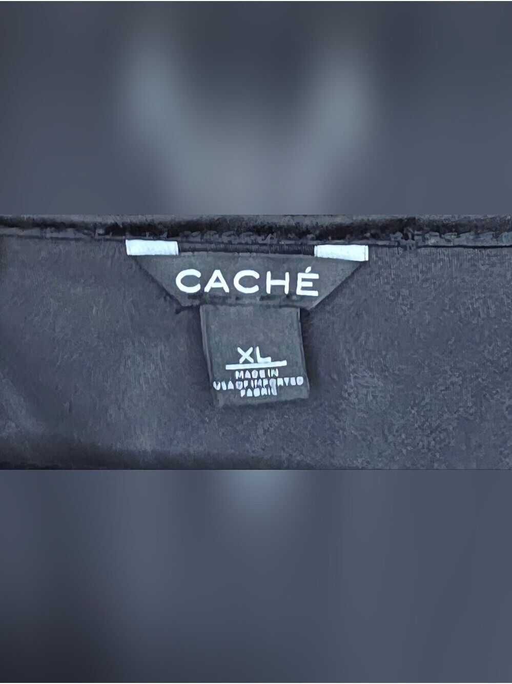 Cache XL Black Satin Cowl Neck Top Gold Buckle Shoulder Cocktail Chic - Picture 12 of 12